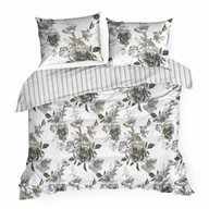 Pościel - Eurofirany Pościel satynowa 220x200 Spring 39 biała szara kwiaty NEW24 - miniaturka - grafika 1