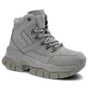 Botki damskie - Szare Botki Big Star Damskie Modne Buty Sportowe - miniaturka - grafika 1