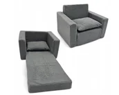 Krzesła obrotowe dla dzieci - FOTELIK DLA DZIECI ROZKŁADANY FOTEL BARANEK BOUCLE PUFA - miniaturka - grafika 1