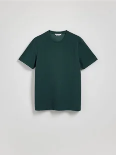 Reserved - Gładki t-shirt regular fit - zielony - Koszulki męskie - miniaturka - grafika 1