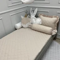 Koce i narzuty dla dzieci - PIKOWANA NARZUTA 140x200cm BEŻOWA - miniaturka - grafika 1