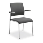 Fotele i krzesła biurowe - Krzesło konferencyjne WIRO, szary - miniaturka - grafika 1