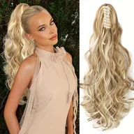 Pozostałe akcesoria fryzjerskie - TEMU Elegancki, kręcony kucyk z falą o długości 18 cali, syntetyczny, falowany wsuwany kucyk do włosów dla kobiet od Mtmei Hair, uniwersalny dla - miniaturka - grafika 1