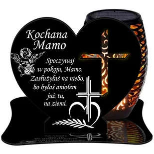 ZNICZ SOLARNY LED WIECZNY PODSTAWKA NA CMENTARZ GRÓB Krzyż EFEKT PŁOMIENIA DLA MAMY - Lampiony i znicze - miniaturka - grafika 1