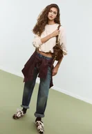 Bluzy damskie - Stradivarius Bluza balonowa studyjna Waniliowy XS - miniaturka - grafika 1