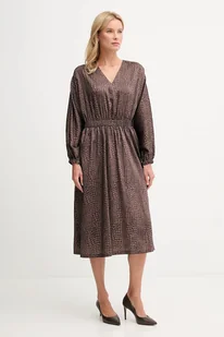 Joop! sukienka kolor brązowy midi rozkloszowana 30048634 - Sukienki - miniaturka - grafika 1