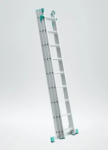 ALVE Aluminiowa trzyczęściowa drabina uniwersalna EUROSTYL przystosowana do używania na schodach, 3x9 szczebli, długość 5,69 m 558013 - Drabiny - miniaturka - grafika 1