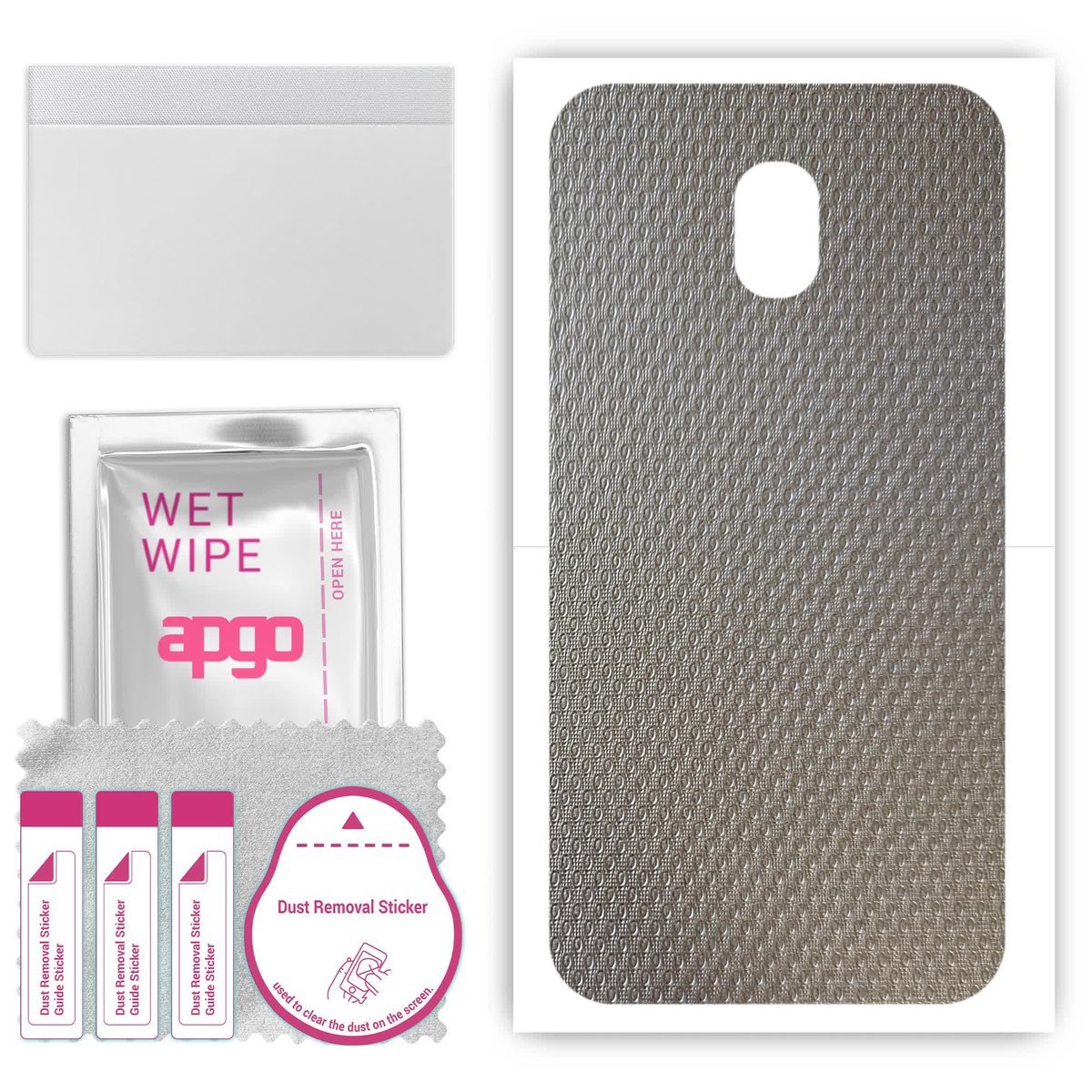 Folia naklejka skórka strukturalna na TYŁ do Samsung Galaxy J7 (2018) - Aluminium krople - apgo SKINS