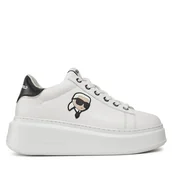 Sneakersy damskie - Sneakersy KARL LAGERFELD KL63530N Biały - miniaturka - grafika 1
