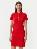 Sukienki - Lacoste Sukienka codzienna EF5473 Czerwony Slim Fit - miniaturka - grafika 1