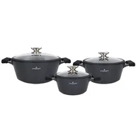 Zestawy garnków i patelni - Lumarko Komplet 6 Elemnetowy Garnków 20cm-2l/24cm-3,5l/28-5,5l Zwieger Black Stone  - miniaturka - grafika 1