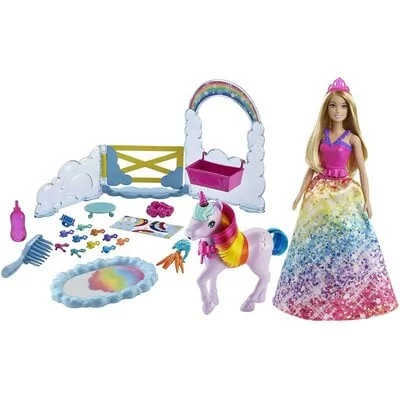 Mattel Lalka Barbie Księżniczka i jednorożec Nauka toalety GXP-783594