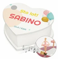 Pozytywki dla dzieci - Szkatułka na biżuterię w kształcie serca z pozytywką i nadrukiem dla dziewczynki na urodziny - miniaturka - grafika 1