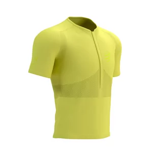 COMPRESSPORT Koszulka biegowa TRAIL HALF-ZIP FITTED SS TOP green sheen - Koszulki sportowe męskie - miniaturka - grafika 3