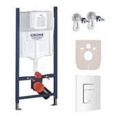 Stelaże i zestawy podtynkowe do WC - Grohe Rapid SL Zestaw WC stelaż przycisk Skate biały połysk wsporniki uszczelka - miniaturka - grafika 1