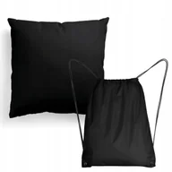 Plecaki worki - Czarny Zestaw PODUSZKA + WOREK Z Nadrukiem - miniaturka - grafika 1