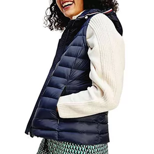 Tommy Hilfiger Damska kamizelka puchowa Th Ess Lw Fleece, Pustynne niebo, XXS - Kamizelki damskie - miniaturka - grafika 1