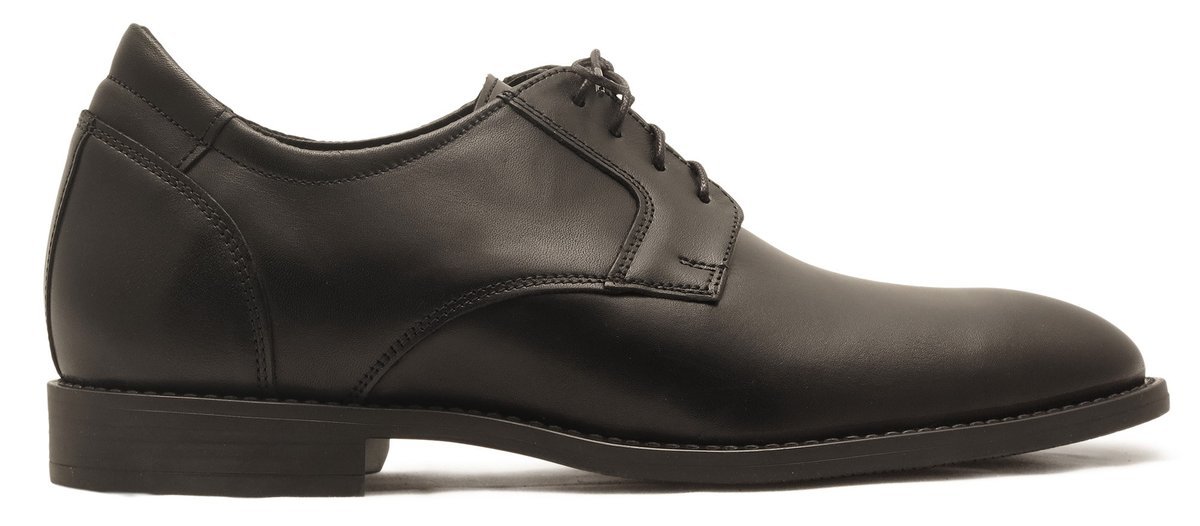 Czarne podwyższające eleganckie buty męskie +6cm T228 r. 40