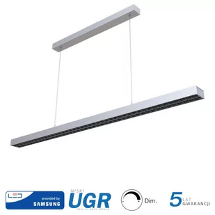 v-tac Oprawa V-TAC LED Linear SAMSUNG CHIP 60W Góra Dół Zwieszana Ściemnialna UGR6 Szara VT-7-61 4000K 6600lm - Oprawy, klosze i abażury - miniaturka - grafika 1
