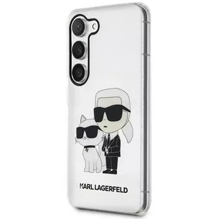Etui ochronne na telefon Karl Lagerfeld KLHCS23SHNKCTGT do Samsung Galaxy S23 S911  transparent hardcase Gliter Karl&Choupette - Etui i futerały do telefonów - miniaturka - grafika 2