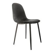 Krzesła - Krzesło tapicerowane, czarne nóżki, 43x52x89 cm, czarny - miniaturka - grafika 1