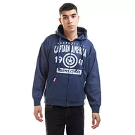 Bluzy męskie - Marvel Męska bluza z kapturem Property of Zipped Hood z kapturem, granatowy., XXL - miniaturka - grafika 1