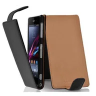 Etui i futerały do telefonów - Sony Cadorabo - Flip Style Hülle für Xperia Z1 - Case Cover Schutzhülle Etui Tasche in OXID-SCHWARZ - miniaturka - grafika 1