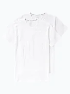 Koszulki męskie - Calvin Klein T-shirty pakowane po 2 szt. Mężczyźni Bawełna biały jednolity, M - miniaturka - grafika 1