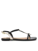 Sandały damskie - Gino Rossi Sandały MARCHE 222313 Czarny - miniaturka - grafika 1