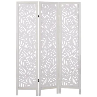 3-panelowy składany parawan pokojowy drewniany 170 x 122 cm biały MELAGO - Parawany - miniaturka - grafika 1