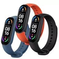 Akcesoria do smartwatchy - XIAOMI Opaska do Xiaomi Mi Smart Band 5 / Mi Band 6 Strap 3-Pack Black / Orange / Blue - miniaturka - grafika 1