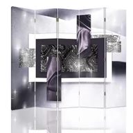 Parawany - Parawan dwustronny FEEBY, Abstrakcja Fioletowy Szary 180x170 - miniaturka - grafika 1