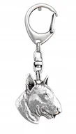 Breloki - Bulterier Brelok do kluczy Breloczek posrebrzany - miniaturka - grafika 1