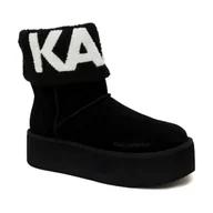Śniegowce damskie - Karl Lagerfeld Skórzane śniegowce THERMO Karl Logo - miniaturka - grafika 1