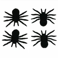 Halloween - PAJĄKI DEKORACYJNE WELUR CZARNE 10cm 4szt - miniaturka - grafika 1
