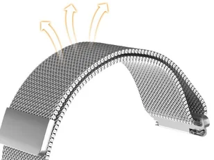 Bransoleta Milanese pasek Alogy stal nierdzewna do smartwatcha 22mm Srebrny - Akcesoria do smartwatchy - miniaturka - grafika 6