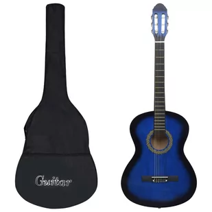 vidaXL 12-częściowy zestaw z gitarą klasyczną niebieski 4/4 39 70109 - Gitary akustyczne - miniaturka - grafika 1