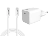 Ładowarki do telefonów - Sandberg USB-C AC Charger +USB-C<gt/>C - miniaturka - grafika 1