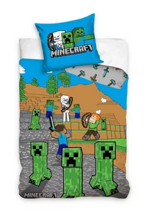 Carbotex, Komplet pościeli bawełnianej 140x200+70x90 cm, Minecraft - Pościel dla dzieci - miniaturka - grafika 1