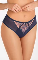 Majtki damskie - Figi brazylijskie granatowe K822 Edna, Kolor granatowy-wzór, Rozmiar 2XL, Gorsenia - Intymna - miniaturka - grafika 1