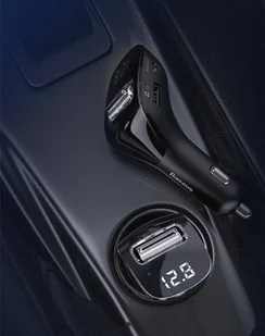 Baseus F40 nadajnik transmiter FM audio Bluetooth port AUX ładowarka samochodowa 2x USB 15W 2A czarny (CCF40-01) - Ładowarki samochodowe - miniaturka - grafika 9