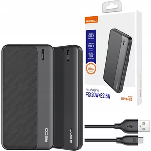 SZYBKI MOCNY POWERBANK 10000MAH 22,5W 3A PD + KABEL RECCI - Powerbanki - miniaturka - grafika 1