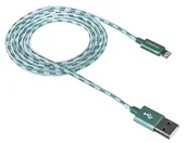 Kable USB - Canyon Kabel Lightning Usb 1M Zielony, Pleciony, Metaliczna Obudowa - miniaturka - grafika 1