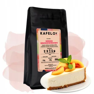 Kawa mielona smakowa 250 g Sernik z Brzoskwiniami arabika świeżo palona - Cappuccino i kawy smakowe - miniaturka - grafika 1