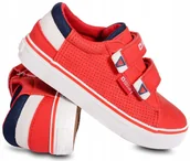 Buty dla dziewczynek - Big Star DD374043 – Czerwone Trampki Dziecięce na Rzepy, Skóra Ekologiczna - miniaturka - grafika 1