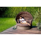 Fotele i krzesła ogrodowe - Sofa polyrattanowa składany daszek Madera 176 cm - miniaturka - grafika 1