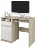 Biurka dla dzieci - Meble biurko stolik 96cm sonoma mix biały N35L - miniaturka - grafika 1