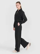 Spodnie damskie - 4F Spodnie oversize z szerokimi nogawkami damskie 4FRSS25TTROF1396-20S Czarny Roz. XS - miniaturka - grafika 1