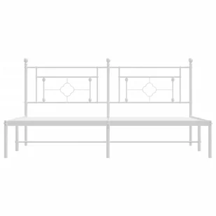 Metalowa rama łóżka z wezgłowiem, biała, 183x213 cm Lumarko! - Łóżka - miniaturka - grafika 6