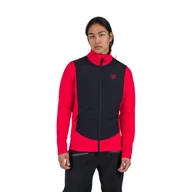 Bluzy narciarskie - Bluza Rossignol męska Classique Hybrid Clim FZ czerwona - M - miniaturka - grafika 1